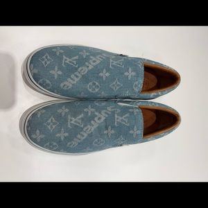 New Mens supreme Louis Vuitton slip on Vans